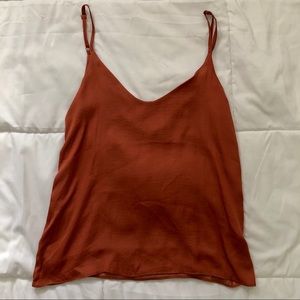 F21 rust colored satin tank